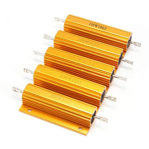 1/2/4/6/8/10 Ohm 100W Watt Shell Power Aluminum Housed Case Wirewound Resistor