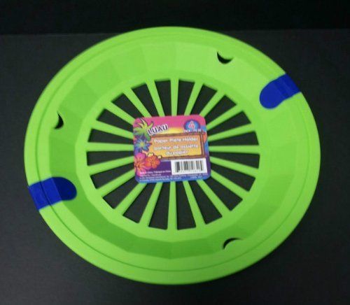 Lime Green 10-3/8&#034; Plastic Paper Plate Holders  Set of 4