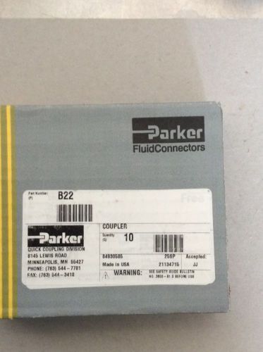 PARKER B22 Coupler Body, Brass, MNPT, 1/4 In. Pipe, box of 10