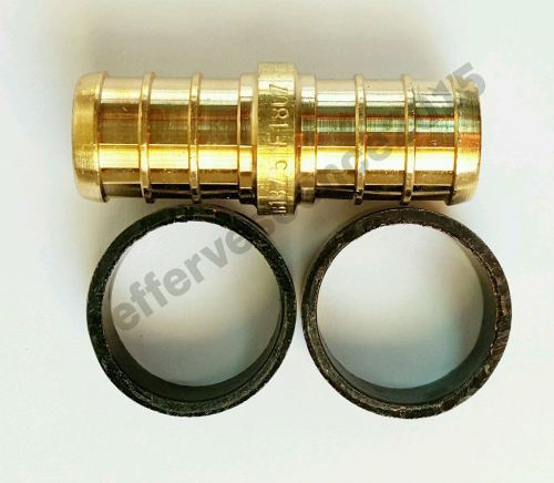 (50) 1/2&#034; PEX COUPLINGS BRASS CRIMP FITTINGS  (100) CRIMP RINGS