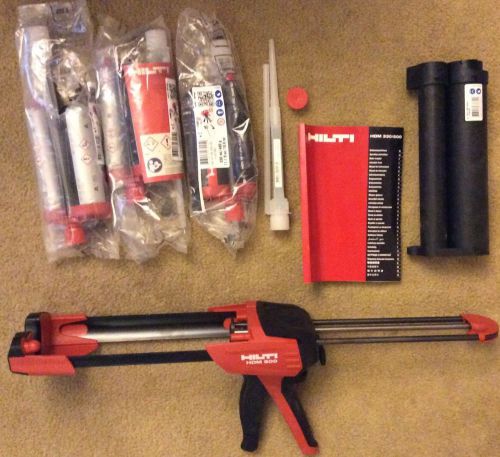 Hilti HDM 500 Adhesive Dispenser w/ 3 Refills and Manual