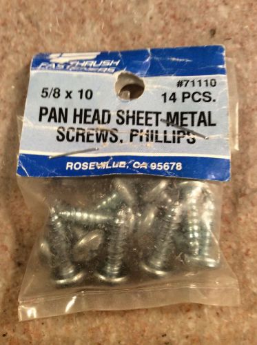 Sheet Metal Screws NEW OLD STOCK THRUSH NIP Pan Head PHILLIPS #10 x 5/8&#034; Qty 14