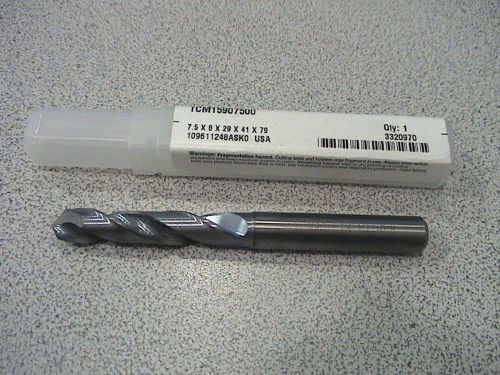 New Widia carbide Drill 7.5mm