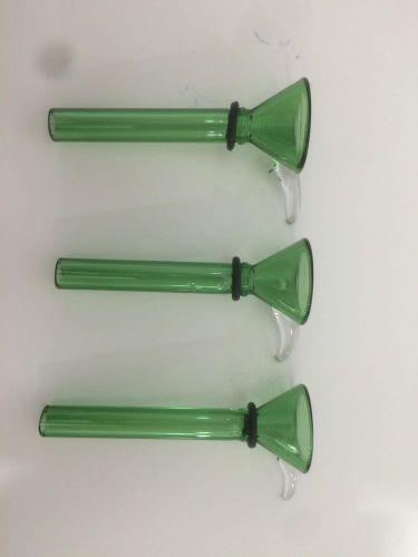 Lot of 3 Male Glass Slider Bowl Downstem 9mm-green Rings w/O Ring