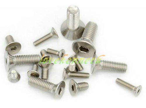 100pcs M3 Stainless Steel Flat Head Countersunk Hex Socket Cap Screw Bolt