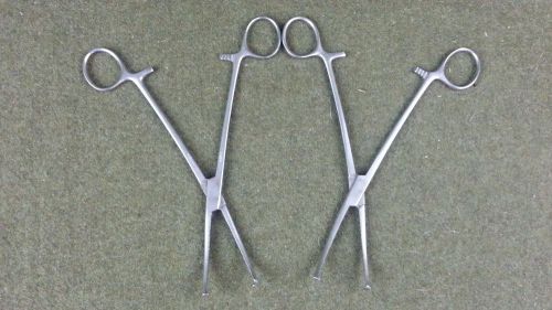 V. Mueller SU2814 Ochsner Artery Forcep, 1x2 Teeth, Curved, 8in Length Lot Of 2