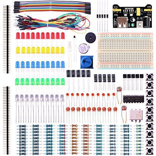 Elegoo EL-CK-002 Electronic Fun Kit Bundle with Breadboard Cable Resistor, LED,