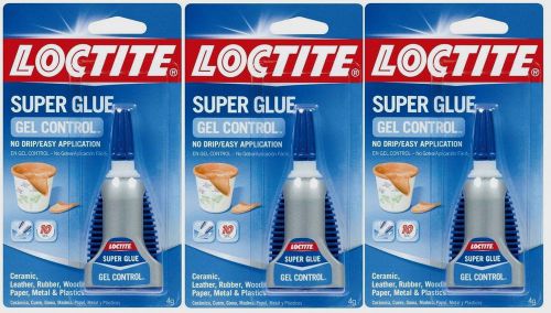 3 new 4g loctite super glue gel control clear no drip leather cork rubber 234790 for sale