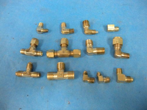 Brass Compression 10mm, 13mm Elbow Tee Fitting Lot of 13