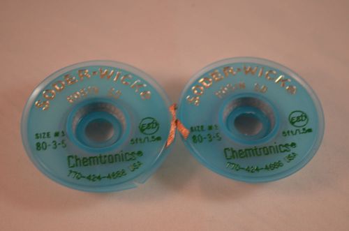 2x ORIGINAL Chemtronics-80-3-5-Braid,Desoldering,Rosin SD ,5Ft