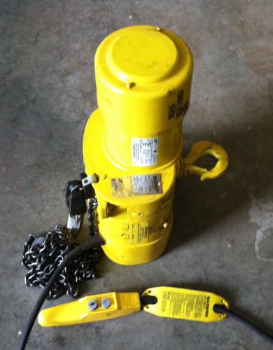 Budgit 1/2 ton electric chain hoist (16 fpm 110/220v 1ph) for sale