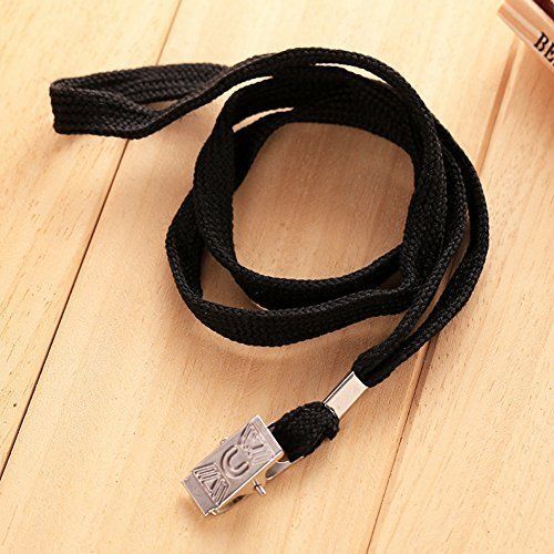 MagicW Black Blank Flat Nylon Neck Lanyards / Straps / Strings with Bulldog