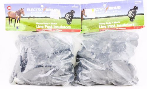 2 Pack of 25 ElectroBraid  Post Insulators 155548 Black Heavy Duty Line New