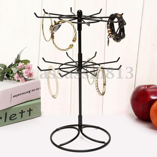 Necklace Jewelry Rotating Earring Bracelet Display Stand Holder Rack 2Colors