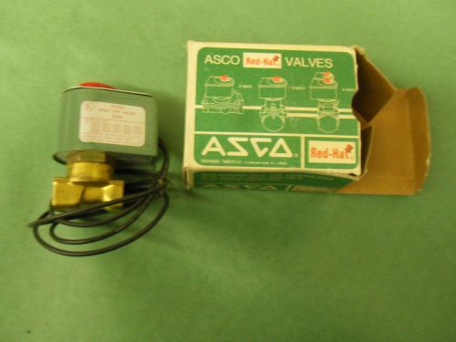 NEW ASCO 8262B202 BRASS SOLENOID VALVE 1/4&#034; NPT 120 VAC COIL 100 PSI 2-WAY