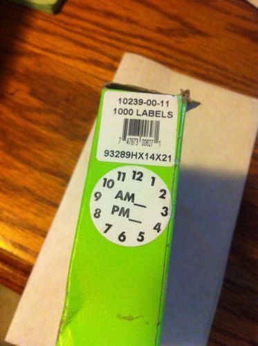 DayDots 10239-00-11 SupeRemovable 1&#034; Round Clock Label - 1000 / RL