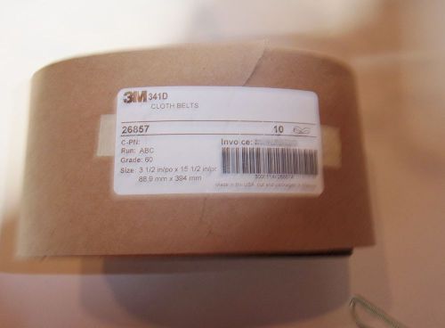 3M 341D 26857 3 1/2 in x 15 1/2 Cloth Sanding Belts 60 (10-Belts)