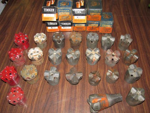 Lot 24 Vintage ROCK BITS Timken Brunner &amp; Lay Mining Carbide Percussion 1 7/8&#034;