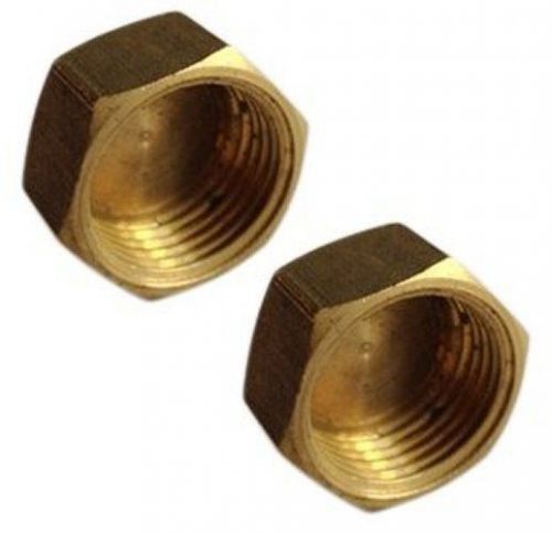 Pair 1/8&#034; npt pipe thread cap plug brass air fuel oil boat n-a5 for sale