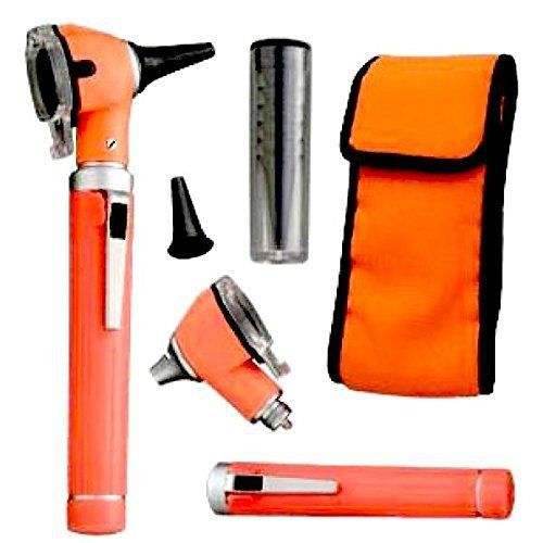 Medical pro mini otoscope opthalmoscope ent diagnostic examination set orange for sale