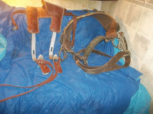 Adjustable tree pole spikes &amp; belt &amp; laynard stc climber set for sale