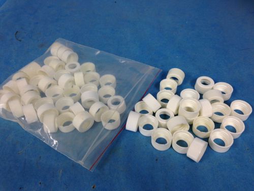 Lab vial septa white caps 24mm thread i.d. 15mm septa i.d. lot of 65 for sale