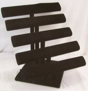 Store Display Fixtures FIVE BAR NECKLACE/BRACELET JEWELRY DISPLAY Black Velvet