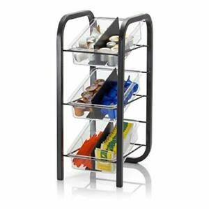 Officemate BreakCentral Breakroom 3 Tier Condiment and Coffee Pod Organizer B...