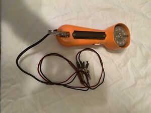 Vintage Rotary Dial Lineman&#039;s Handset Orange Telephone Line Repair Tester