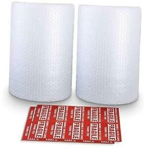 2-Pack Bubble Cushioning Wrap Rolls, 3/16&#034; Air Bubble, 12 12&#034;x72&#039; Transparent