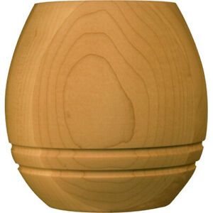 OSBORNE WOOD PRODUCTS, INC. 4000O 3 5/8 x 3 7/8 Colonial Round Bun Foot in Red