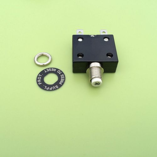 30a thermal overload circuit breaker manual reset 1/4&#034; 6mm panel mount ac / dc for sale