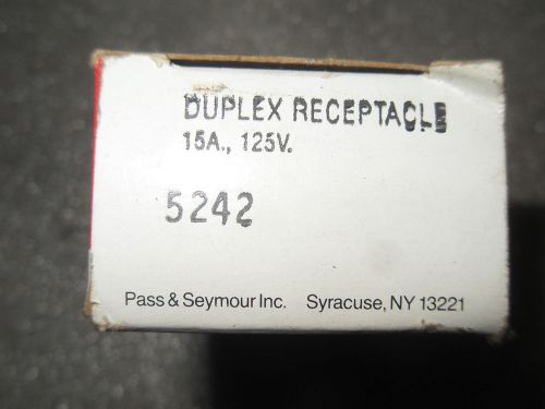 (rr15-2) 1 lot of 6 nib pass &amp; seymour legrand 5242 duplex receptacles for sale