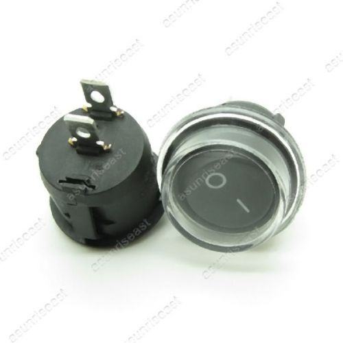 5 x Round Black 2Pin SPST ON-OFF Rocker Boat Switch 12V Snap + Waterproof Coat