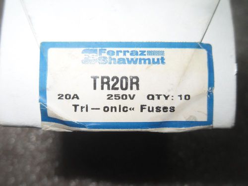 (I8-6) 1 LOT OF 10 NIB GOULD SHAWMUT TRI-ONIC TR20R 250VAC FUSES I8-6