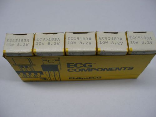 Lot of 5 Zener Diodes ECG 5183A 8.2V 10W