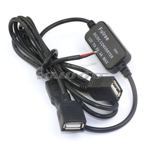 Dual usb cable connectors power adapters 8-22v 12 v to 5v/3a dc volt converters for sale