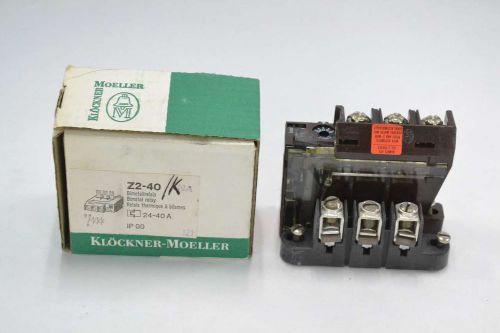 NEW KLOCKNER MOELLER Z2-40/K-NA 24-40A AMP 600V-AC OVERLOAD RELAY B354642