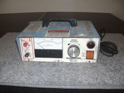 Slaughter 1156-2.5 Electrical Hipot Tester Trailer Plant 120V AC .5AMP 60Hz Used