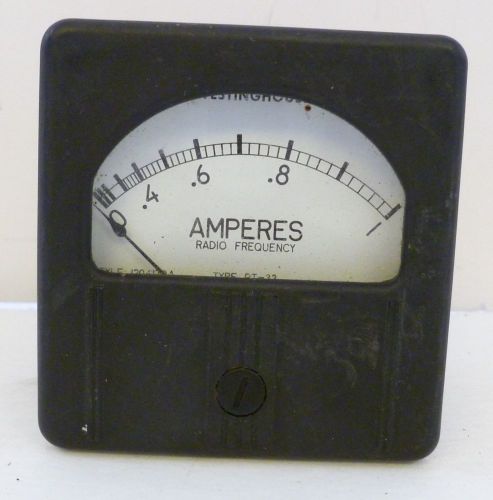 Westinghouse Meter Amperes Radio Frequency 0-1 Type RT-33, Style 1204179A, Vtg