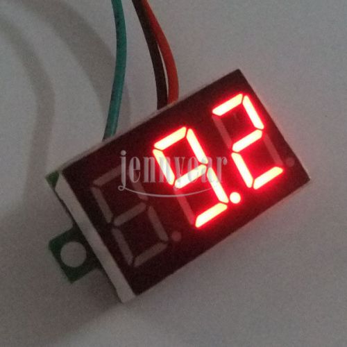 Ultra Small Digital Voltmeter DC 0-100V Red LED Voltage Panel Meter with Ear