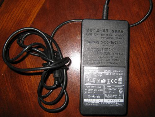 2 Genuine Toshiba PA245OU AC Adapter Power Supply Toshiba Laptop -NO WALL CORD