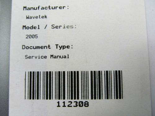 Wavetek 2005 Sweep/Signal Generator Service Manual w/ Schematics.