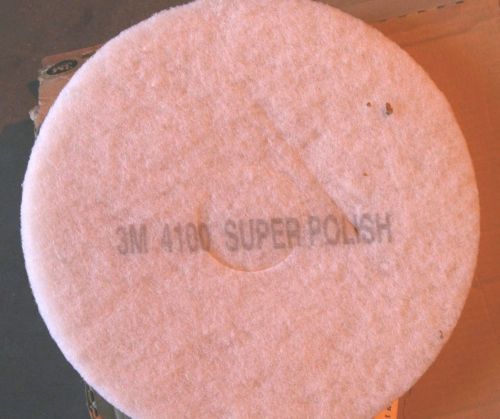 Box of (5) 3m 14&#034; white super polish pads 61-5000-4508-5 for sale