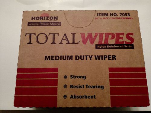 Horizon Total Wipes 10&#034;/16.5&#034; Nylon Reinforced Scrim 150/Pop-Up/900Cs Med. Duty