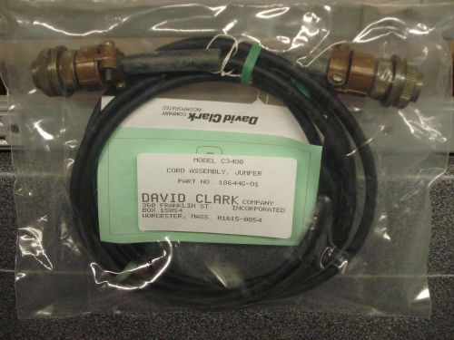 David clark remote jumper cord 8ft c3408 - new for sale