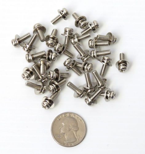 32 - M4 x 10mm Chrome Plated Screws w/ Washers - Flat Panel Monitor Mount Screws