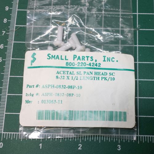 8-32 x 1/2&#034; acetal pan head slotted machine screws- pack of 10