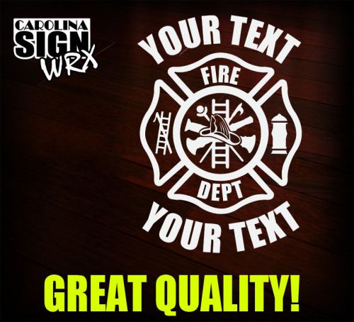 8&#034; Custom Firefighter Maltese Cross Vinyl Decal Sticker