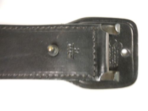 Gould &amp; Goodrich Duty Belt, PLAIN BLACK, Size 24, Chrome Buckle